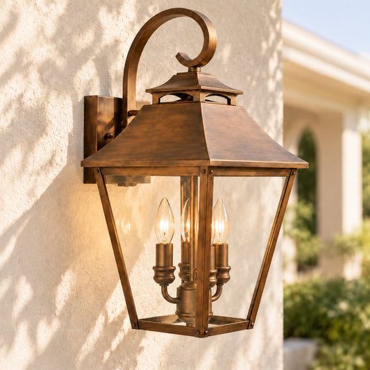 Kynon Classic Lantern Stainless Steel Wall Light