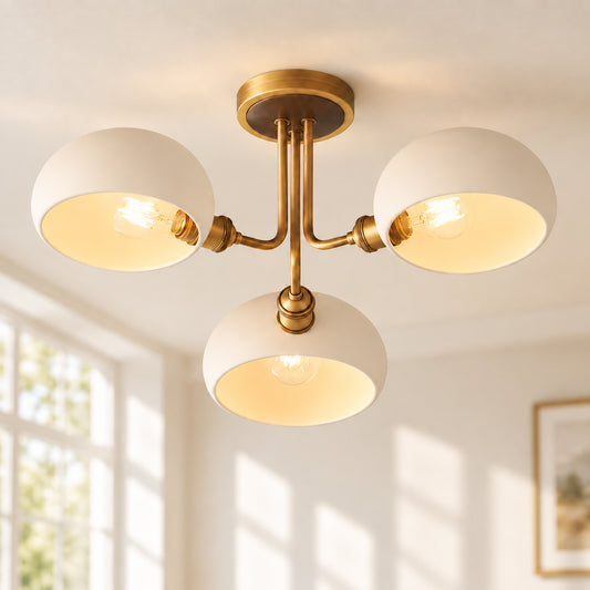 Blodwen Vintage Ceramic Semi Flush Mount Ceiling Light