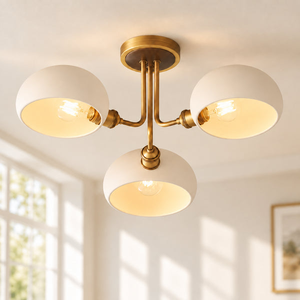 Blodwen Vintage Ceramic Semi Flush Mount Ceiling Light