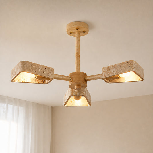 Veyth Modern Travertine Semi Flush Mount Ceiling Light