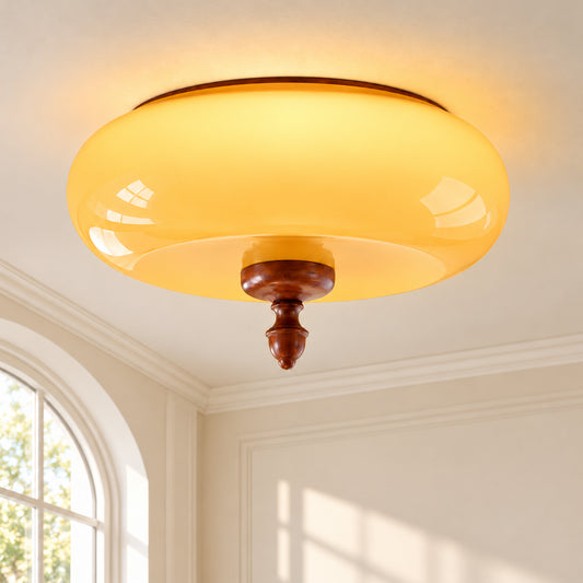 Ystrad Retro Glass Dome Flush Mount Ceiling Light