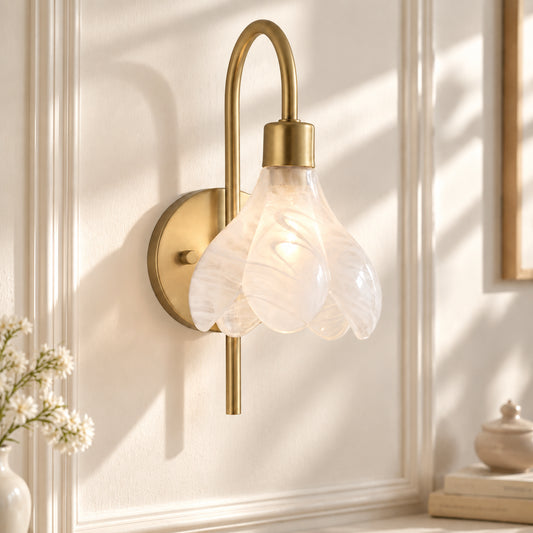 Tysilio Modern Floral Glass Wall Sconce