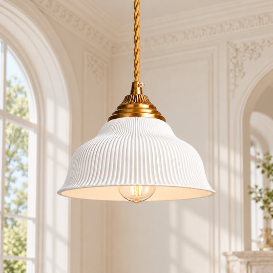 Doireann Vintage Ceramic Dome Pendant Light