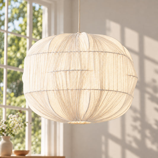 Llefelys Contemporary Linen Balloon Pendant Light