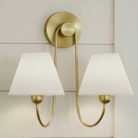 Morpheus Contemporary Linen Shade Swoop Sconce