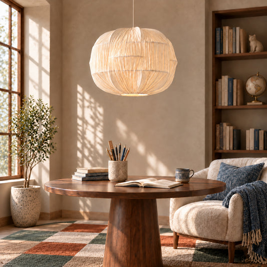 Llefelys Contemporary Linen Balloon Pendant Light