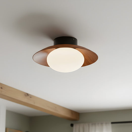 Cymo Minimalist LED Round Metal and Glass Ceiling Light