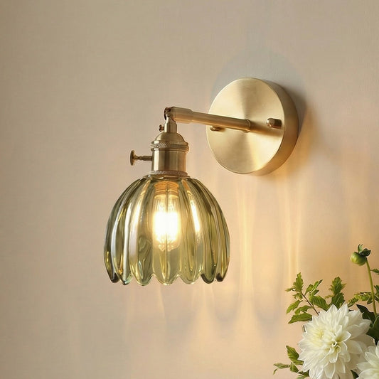 Gannon Vintage Lotus Glass Wall Light