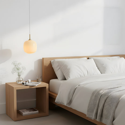 Pyroeis Mid-Century Modern Brass Globe Glass Pendant Light