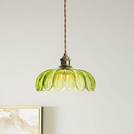 Typhon Retro Pastoral Glass Flower Pendant Light