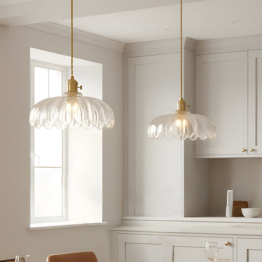 Typhon Retro Pastoral Glass Flower Pendant Light