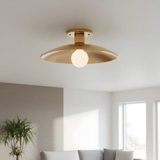 Nyra Minimalist Scandinavian Metal Flush Mount Ceiling Light