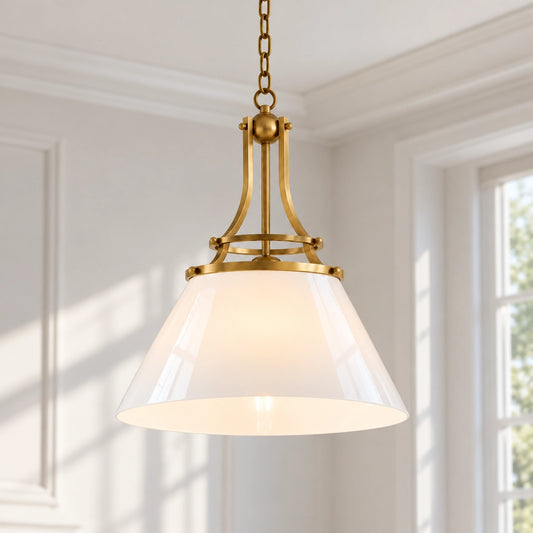 Abel Vintage Conical Glass Pendant Light