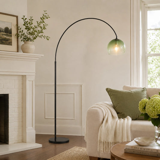 Adrian Modern Arched Gradient Globe Glass Floor Lamp