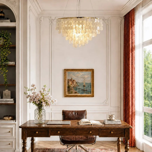 Celeste Luxury Cascading Capiz Shell Chandelier