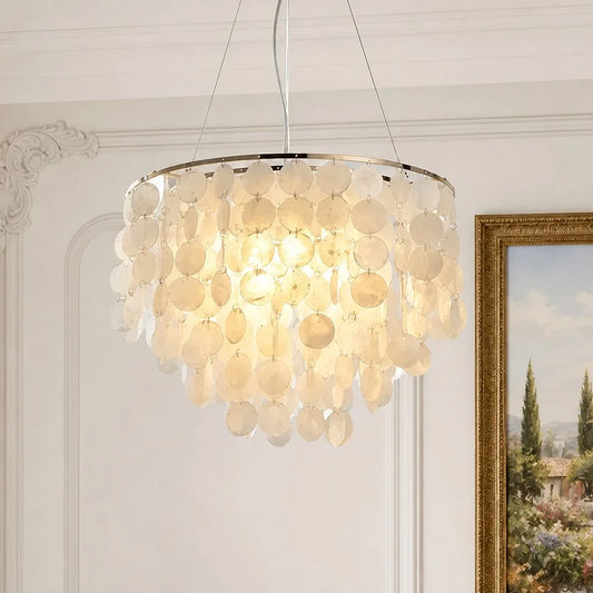 Celeste Luxury Cascading Capiz Shell Chandelier