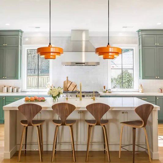 Aetna Scandinavian Triple Layer Disc Colorful Pendant Light