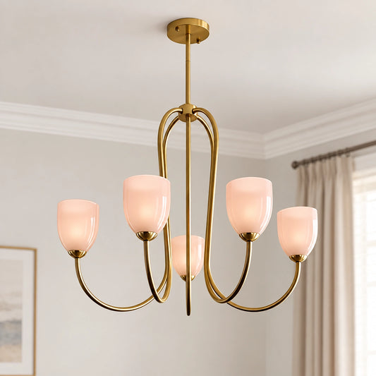 Agnes Multi Head Tulip Glass Chandelier