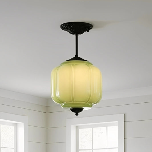 Alana Vintage Cream Glass Lantern Eloise Ceiling Light