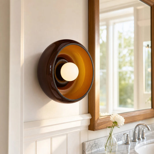 Alastor Retro Round Bowl Shade Wall Sconce