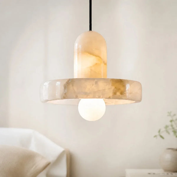 Alina Modern Alabaster Ring Pendant Light