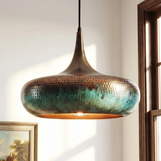 Alviro Vintage Hammered Copper Dome Pendant Light (10).webp__PID:a6460a3c-aa7f-41dd-89cc-5b6111ae5380