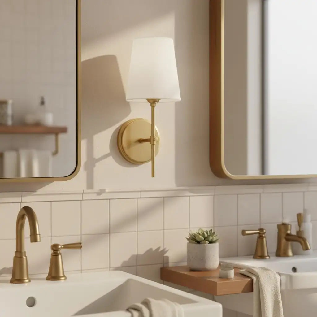 Amberly Minimalist Fabric Brass 1-light Wall Sconce10.webp__PID:0224e71d-5b56-4652-913d-4e73b1419db4