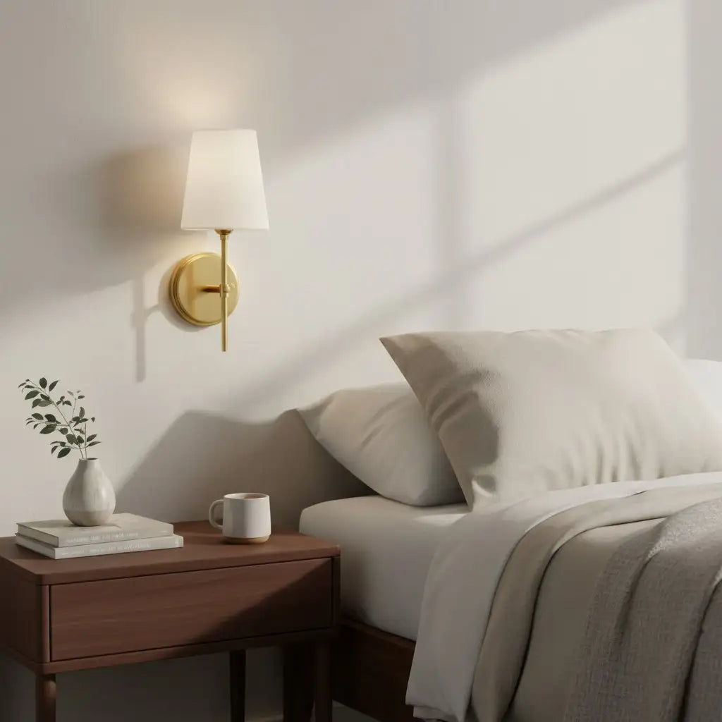Amberly Minimalist Fabric Brass 1-light Wall Sconce5.webp__PID:c1915cb9-2302-44e7-9d5b-563652913d4e