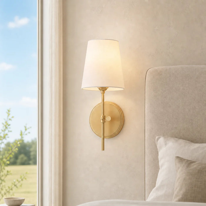 Amberly Minimalistische Stoffen Metaal 1-lichts Wandlamp
