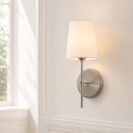 Amberly Minimalist Fabric Metal 1-light Wall Sconce