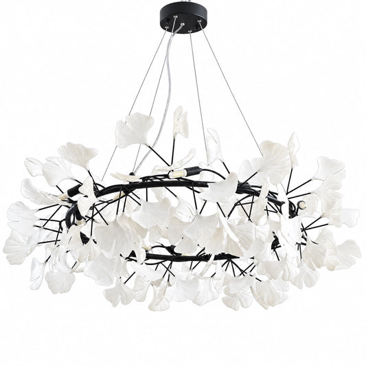Ambrose Ceramic Ginkgo Leaf Sculpture Chandelier