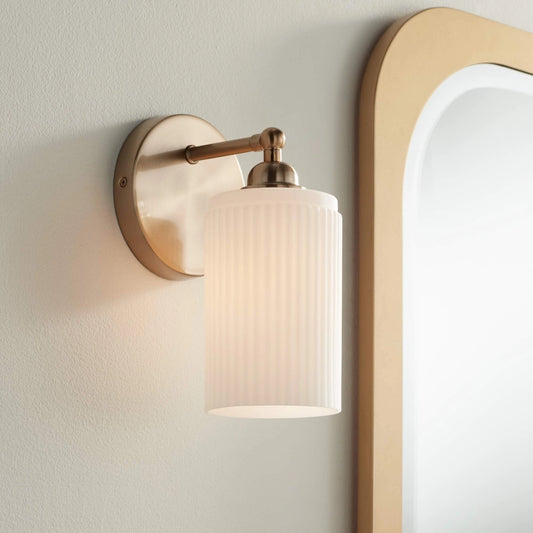 Amelia Vintage Ribbed Glass Wall Sconce