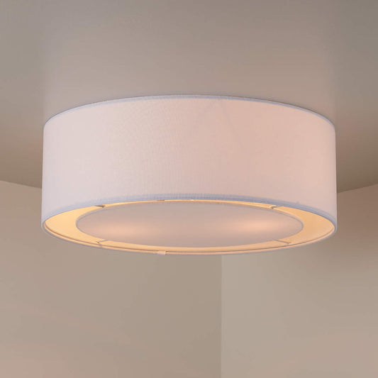 Ames Nordic Drum Linen Shade Ceiling Light
