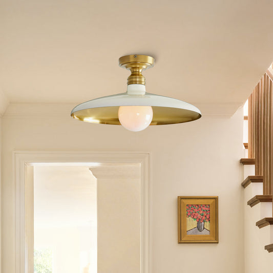 Ansel Farmhouse Industrial Metal Finish Flush Mount Ceiling Light