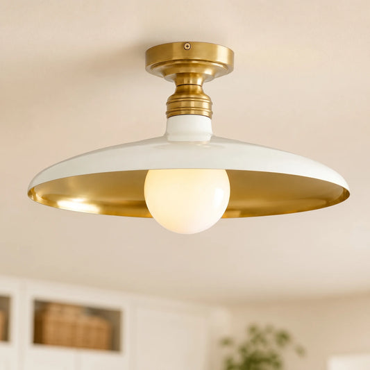 Ansel Farmhouse Industrial Metal Finish Flush Mount Ceiling Light