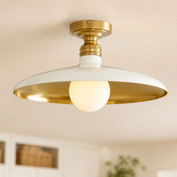 Ansel Farmhouse Industrial Metal Finish Flush Mount Ceiling Light