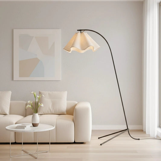Antoine Modern Pleated Linen Fabric Floor Light