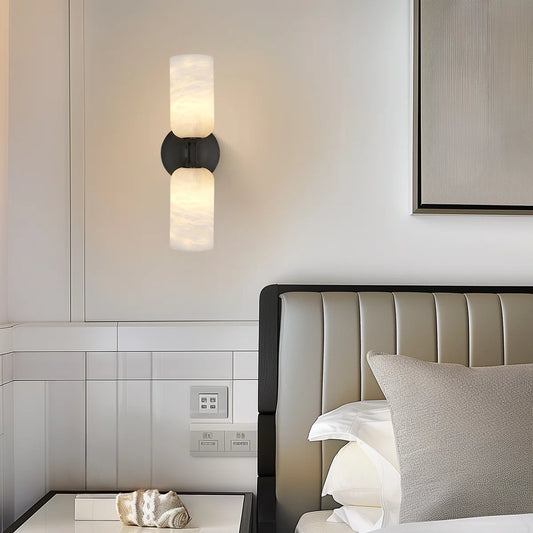 Apate Modern LED Alabaster Tube Sconce