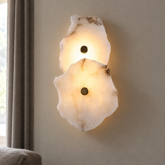 Archibald Stacked Natural Alabaster Wall Sconce