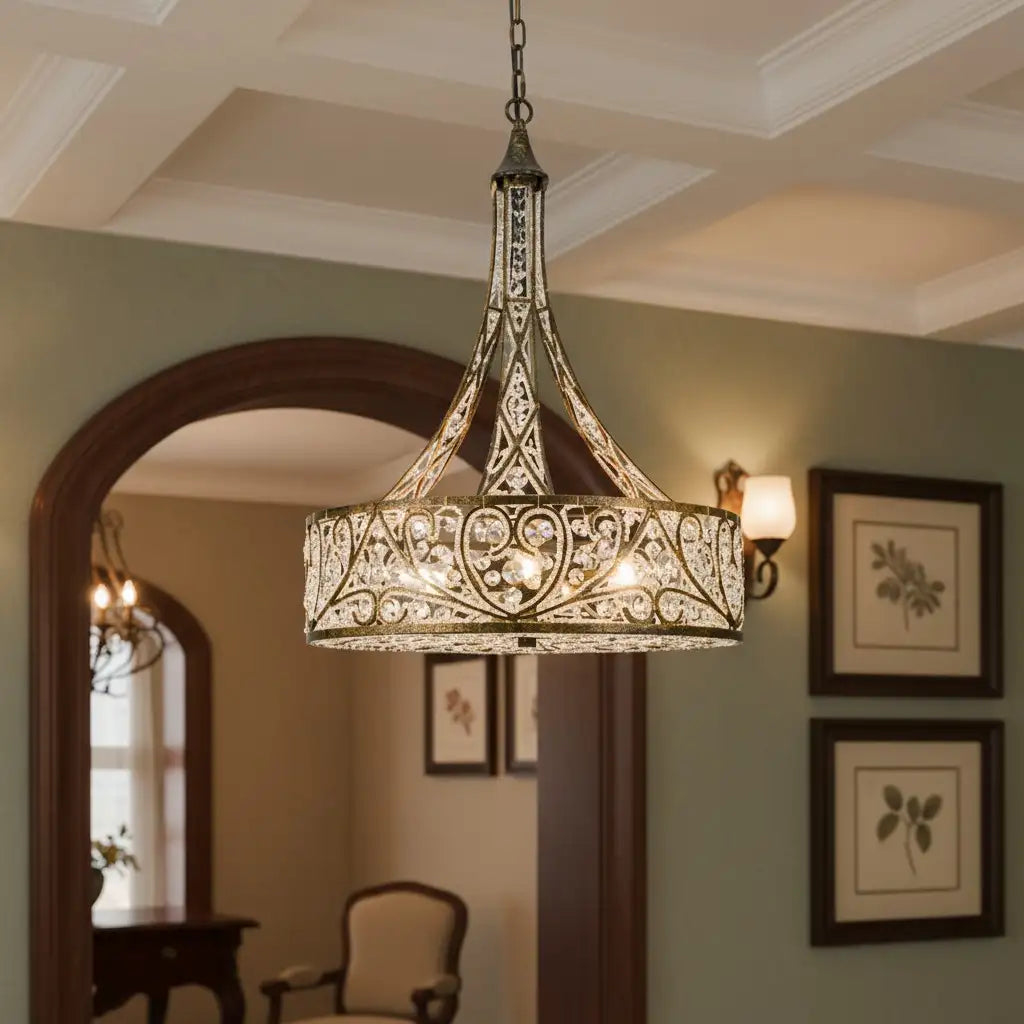 Arden Luxury 6-Light Crystal Drum Chandelier