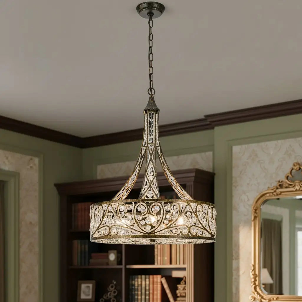 Arden Luxury 6-Light Crystal Drum Chandelier