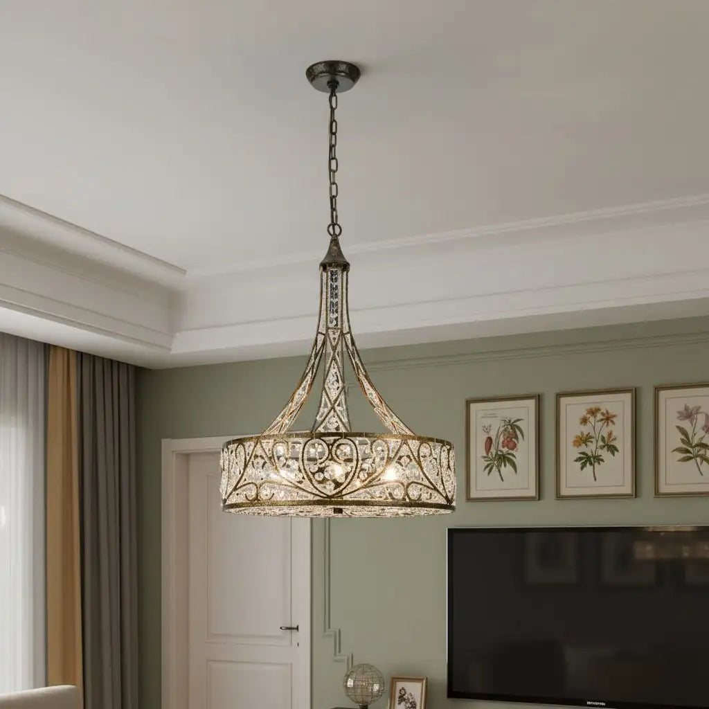 Arden Luxury 6-Light Crystal Drum Chandelier