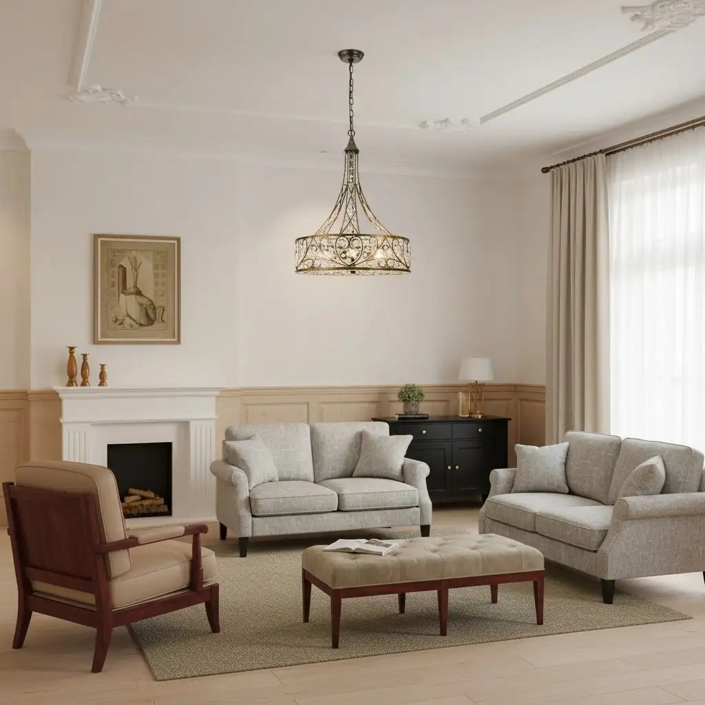 Arden Luxury 6-Light Crystal Drum Chandelier