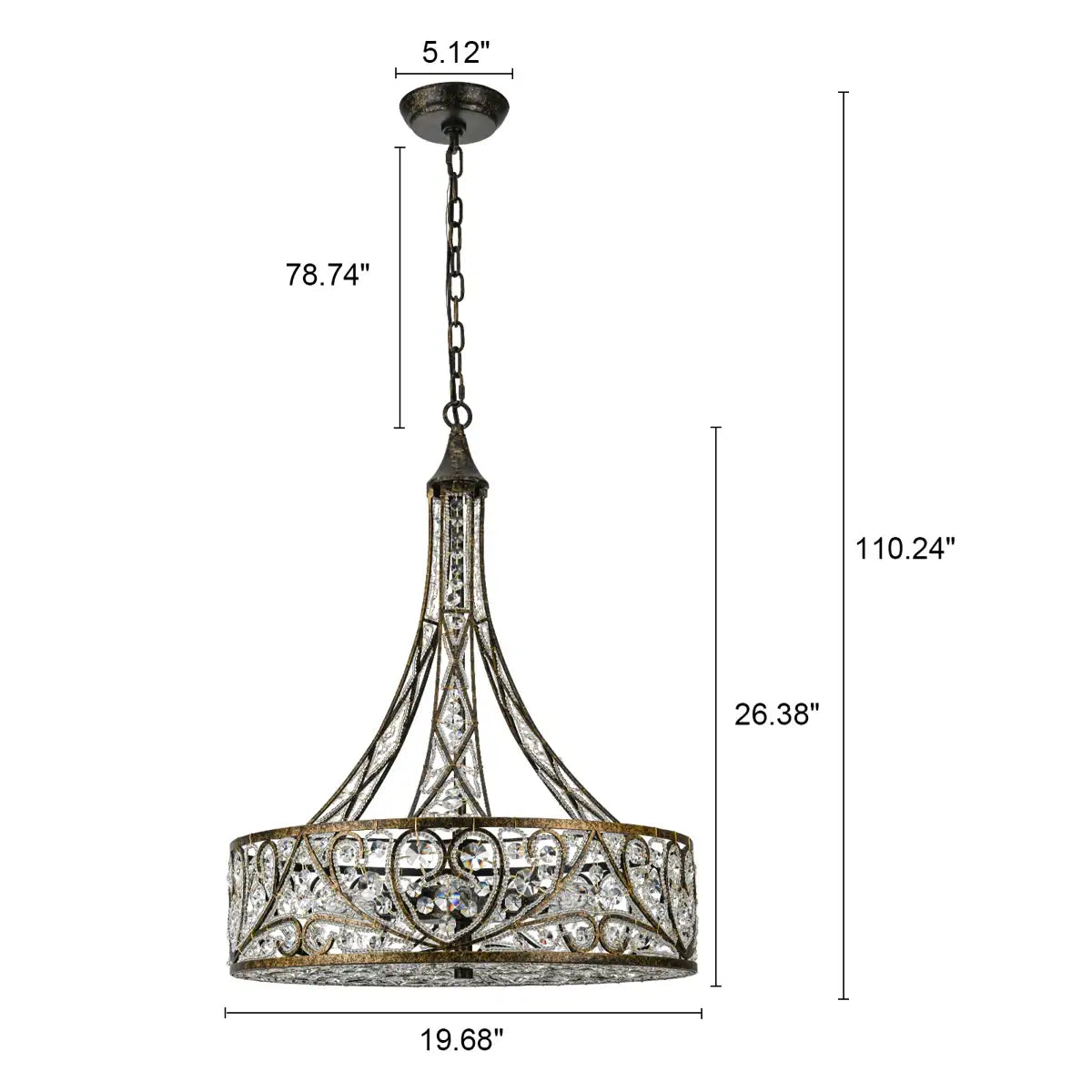 Arden Luxury 6-Light Crystal Drum Chandelier