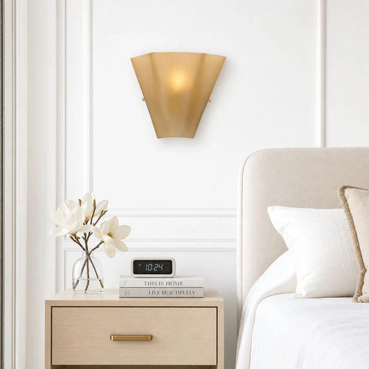Arian Modern Seashell Frosted Glass Wall Sconce
