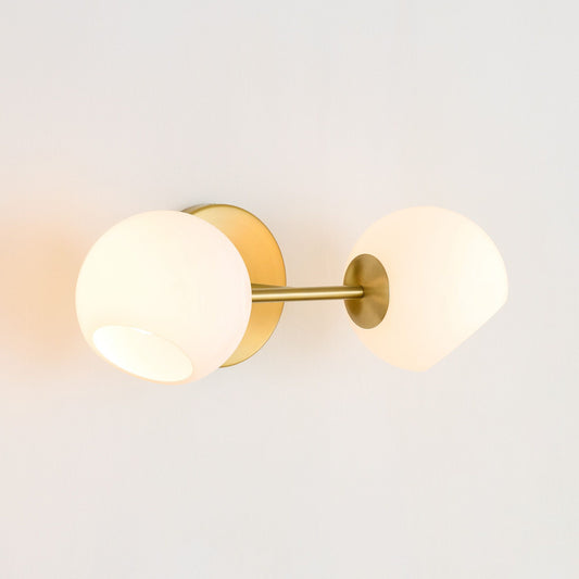 Arke Modern 2-Light Staggered Globe Glass Wall Sconce