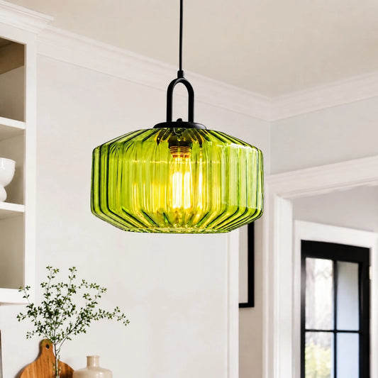 Armin Modern Colorful Drum Glass Pendant Light
