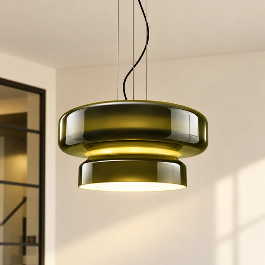 Arthur Moderne Pendelleuchte aus gebogenem Glas