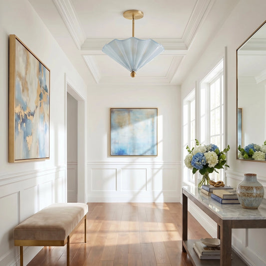 Arvion Modern Scalloped Colored Glass Ceiling Light