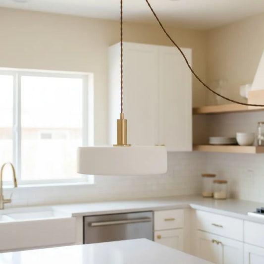 Modern White Porcelain Adjustment Pendant Light